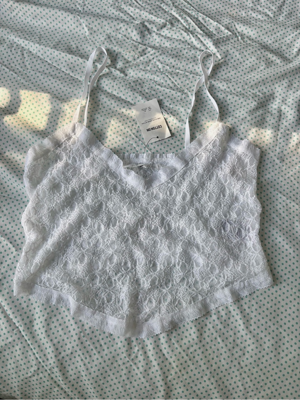 Cotton On White Lace V-Neck Camisole